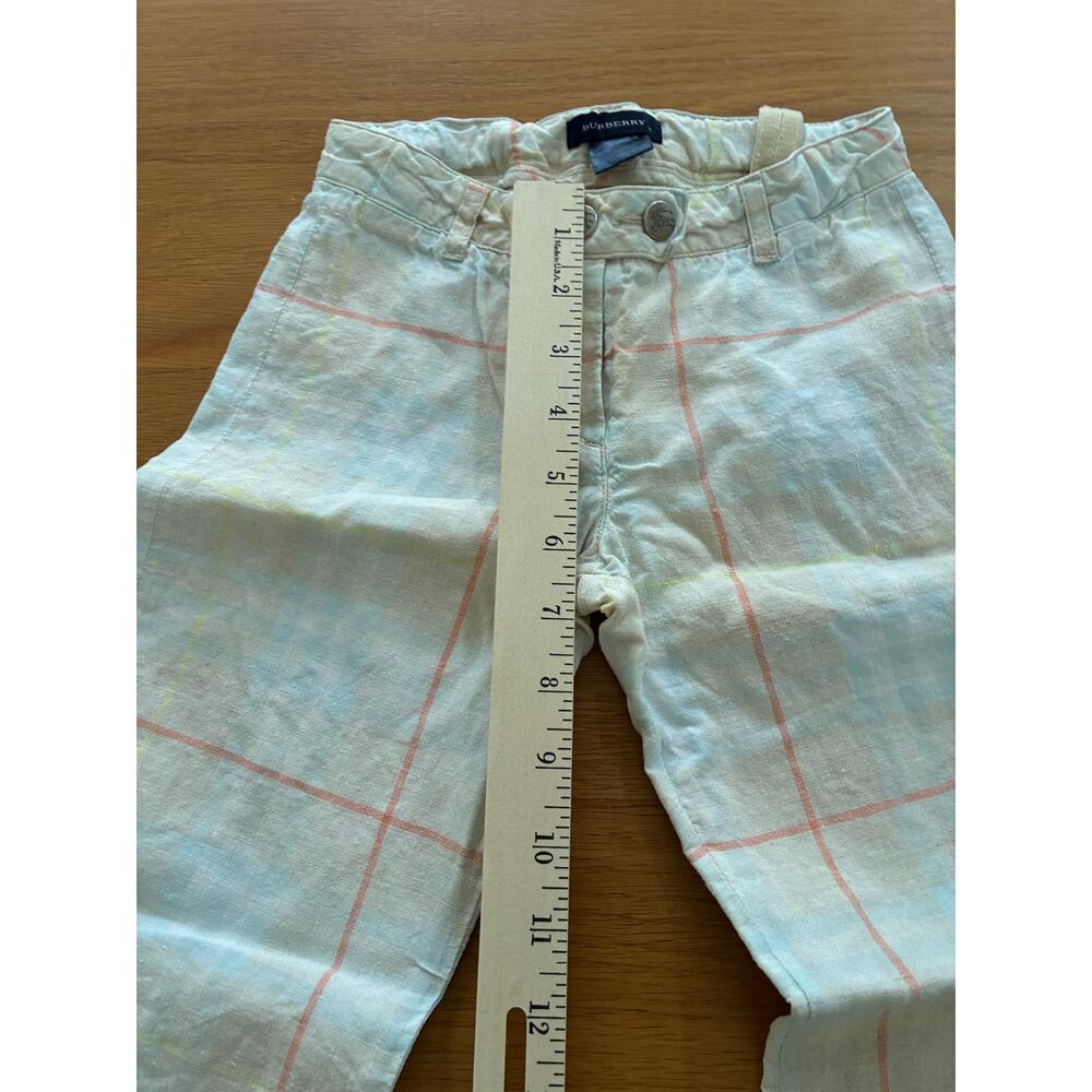 Burberry Girls Linen Pants Size 8 Pretty Academia Plaid - Picture 10 of 13